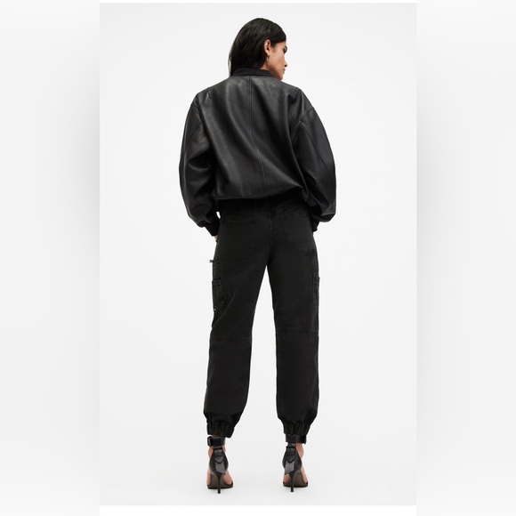 All Saints Florence Cargo Jogger Pants Washed Black , size 12 - Picture 3 of 15